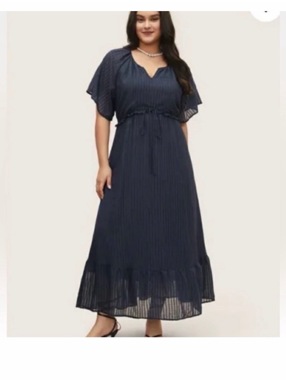Women’s Navy Maxi Dress with Ruffle Hem BloomChic - Picture 2 of 5